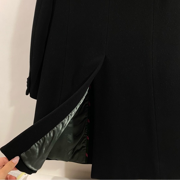 J. Crew Wool Cashmere Longline Coat Single Breasted Black size 4 thinsulate - Picture 3 of 10